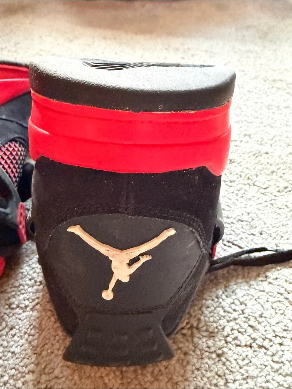 Jordan Men’s Black and Red Athletic Sneakers-Size 11